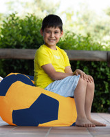 Lazy bag Football Kids Pouf - žuti, tamnoplavi