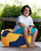 Lazy bag Football Kids Pouf - žuti, tamnoplavi