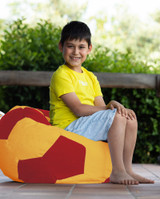 Lazy bag Football Kids Pouf - žuti, crveni