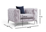 Wing Chair Como - svijetlo siva