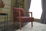 Wing Chair Kemer - Claret Red