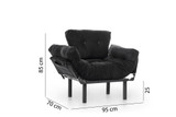Wing Chair Nitta Single - Crna