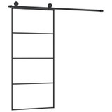Klizna vrata s priborom 90 x 205 cm od ESG stakla i aluminija