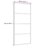Klizna vrata s priborom 90 x 205 cm od ESG stakla i aluminija