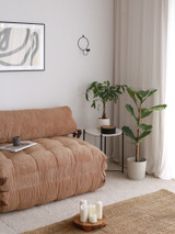 Kauč na razvlačenje s 2 sjedala Fold Kadife 2 - Camel a.g