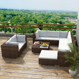 Vrtni Sofa Set 32 Kom Poli Ratan Smeđi