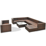 Vrtni Sofa Set 32 Kom Poli Ratan Smeđi