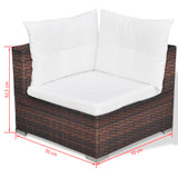 Vrtni Sofa Set 32 Kom Poli Ratan Smeđi