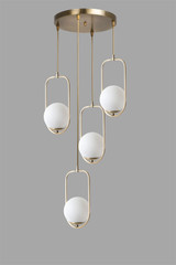 Luster Ahu 4 Lü Tepsili Beyaz Camlı Eskitme Sarkıt a.g