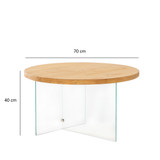 Stolić za kavu Serenity - Transparent, Hrast a.g