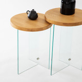 Set stolića za kavu Serenity 2 - Hrast, prozirno a.g