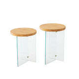 Set stolića za kavu Serenity 2 - Hrast, prozirno a.g