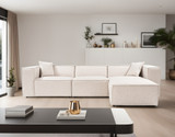 Kutna garnitura Lora (L1-O1-1R-POUFFE ) - Svijetlo smeđa   a.g