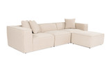 Kutna garnitura Lora (L1-O1-1R-POUFFE ) - Breskva a.g