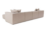 Kutna garnitura Sora (L1-O1-O1-1R-POUFFE ) - Pješčano bež a.g