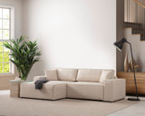 Kutna sofa-krevet Pırlo kut lijevo - Ecru   a.g