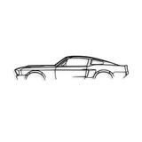 Ukrasni metalni zidni dodatak 1967 Ford Mustang Shelby GT500 Silueta a.g