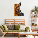 Ukrasni drveni zidni dodatak Paun a.g