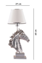 Stolna lampa Konj - bijeli, srebrni a.g