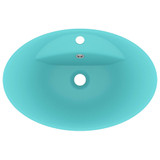 Luksuzni ovalni umivaonik mat svjetlozeleni 58,5x39 cm keramički