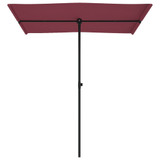 Vrtni suncobran s aluminijskom šipkom 180 x 110 cm bordo