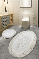 Set otirača (2 komada) Piante Oval - Ecru.
