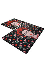 Set otirača (2 komada) Frida – Crna. Set otirača (2 komada) Frida – Crna.