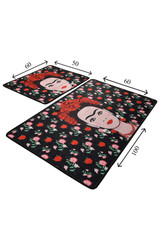 Set otirača (2 komada) Frida – Crna.