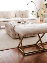 Klupa Capraz Pelush - zlato, bijelo.