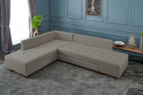 Ugaona sofa-krevet Manama kutni kauč na razvlačenje lijevo - krem
