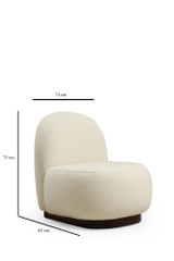 Wing Chair Tina - Bouclet White