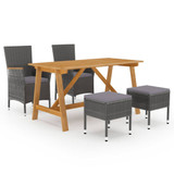 5-dijelni vrtni blagovaonski set sivi 3068748