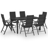 7-dijelni vrtni blagovaonski set crni 3060061