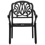 3-dijelni bistro set od lijevanog aluminija crni 3070572