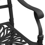 3-dijelni bistro set od lijevanog aluminija crni 3070572