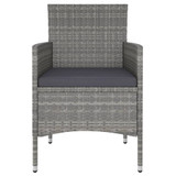 5-dijelni vrtni bistro set od poliratana i kaljenog stakla sivi 3058369