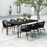 7-dijelni vrtni blagovaonski set crni 3099225