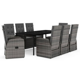 9-dijelni vrtni blagovaonski set s jastucima sivi 3099498