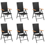 7-dijelni vrtni blagovaonski set crno-smeđi 3060080