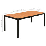 7-dijelni vrtni blagovaonski set crno-smeđi 3060080