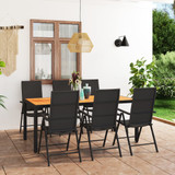 7-dijelni vrtni blagovaonski set crno-smeđi 3060056