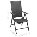 7-dijelni vrtni blagovaonski set crno-smeđi 3060056