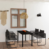 5-dijelni vrtni blagovaonski set crni 3099079
