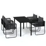 5-dijelni vrtni blagovaonski set crni 3099079