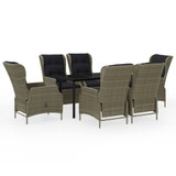 7-dijelni vrtni blagovaonski set smeđi 3099652