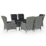 7-dijelni vrtni blagovaonski set svjetlosivi 3099646