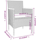5-dijelni vrtni blagovaonski set od poliratana i stakla crni 3058334