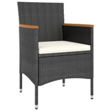 5-dijelni vrtni bistro set od poliratana i drva bagrema crni 3058376