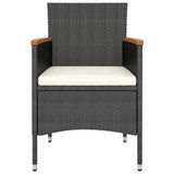 5-dijelni vrtni bistro set od poliratana i drva bagrema crni 3058376