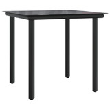 3-dijelni bistro set s jastucima crni od poliratana 3212089